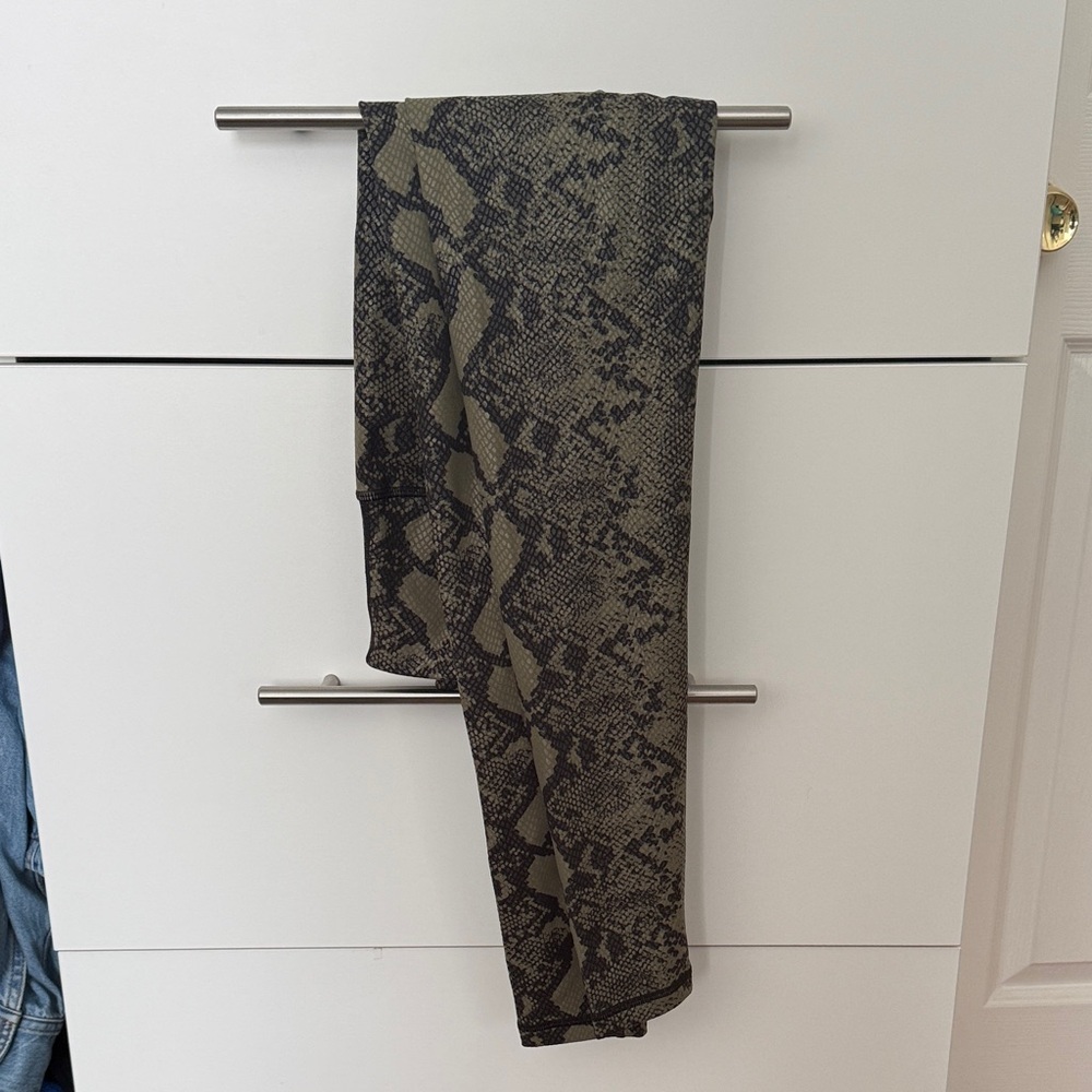 BuffBunny Olive Green Snake Print Leggings